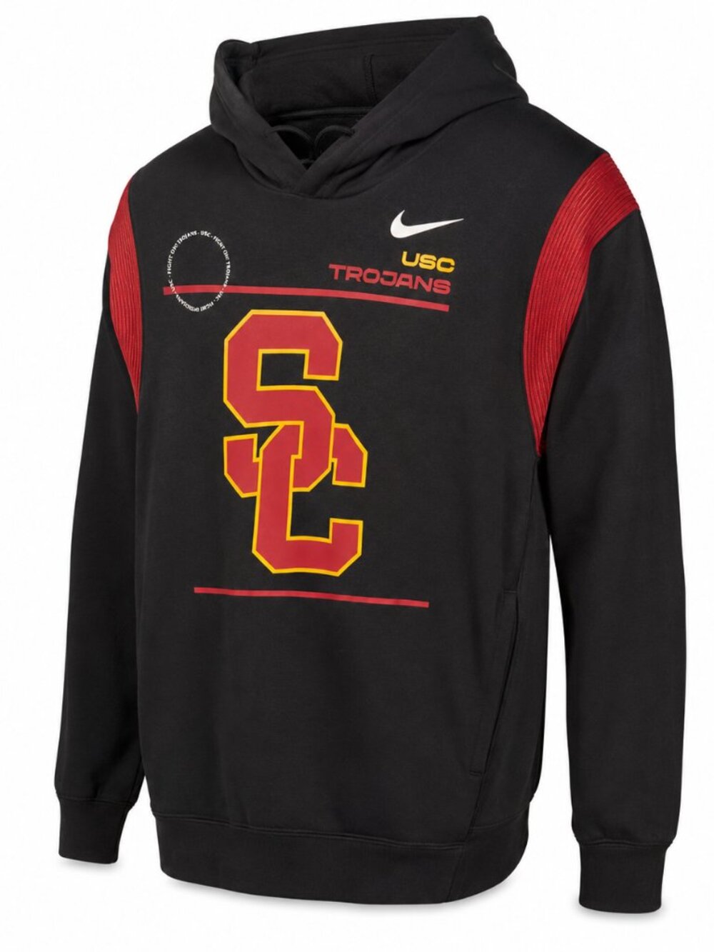 Nike Therma Dri-FIT USC Trojans Pullover Hoodie Black Red SC Logo M